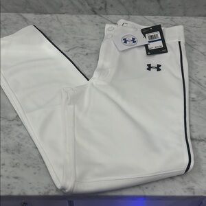 Under Armour White Athletic Pants youth xl brand new w tags white/navy